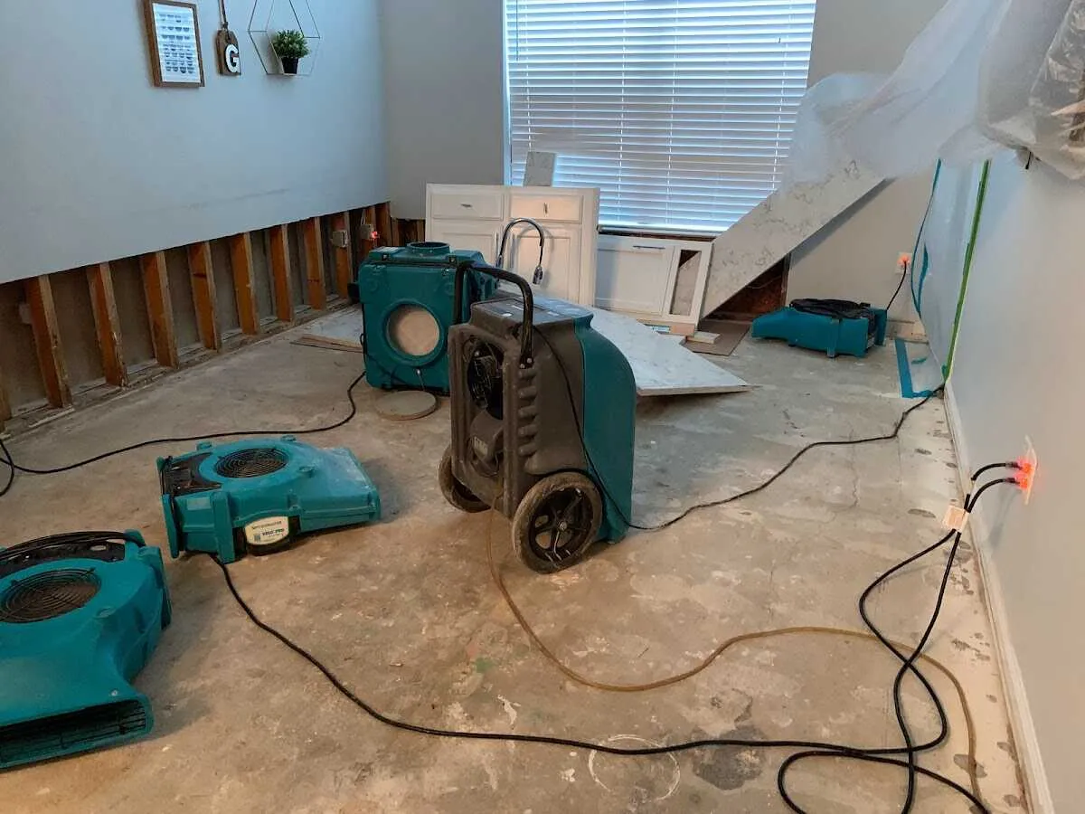 Dehumidifier in flood-cut room for Water Extraction & Removal in Spirit Lake
