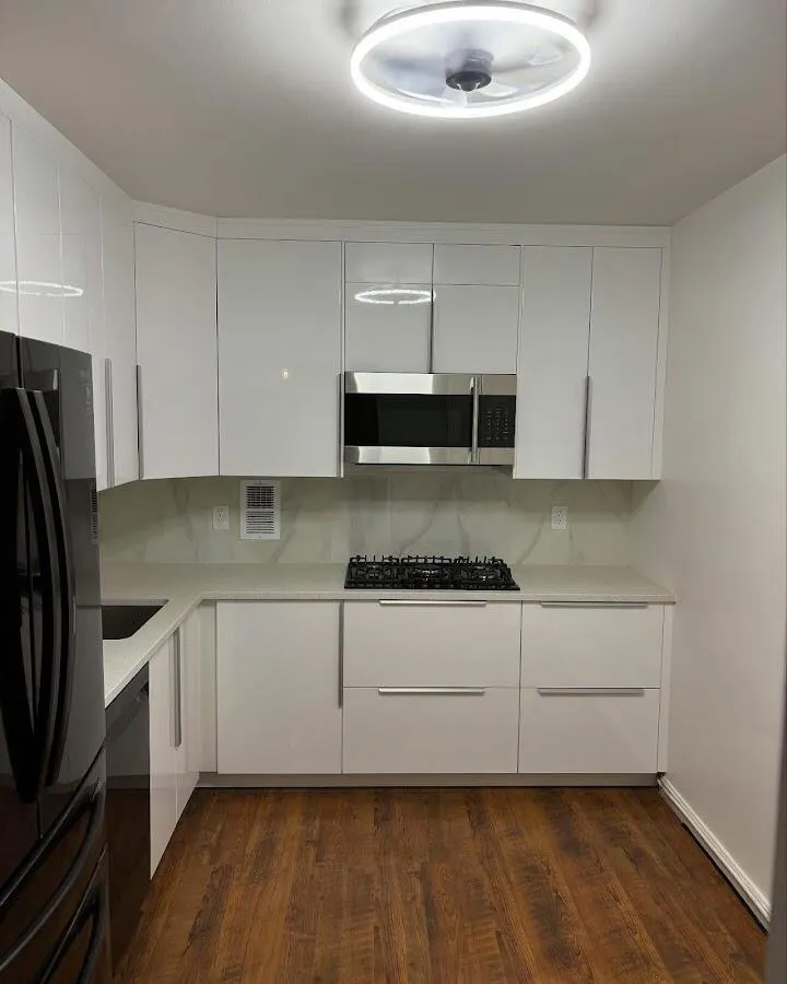 Renovated kitchen with quartz countertops in Spirit Lake